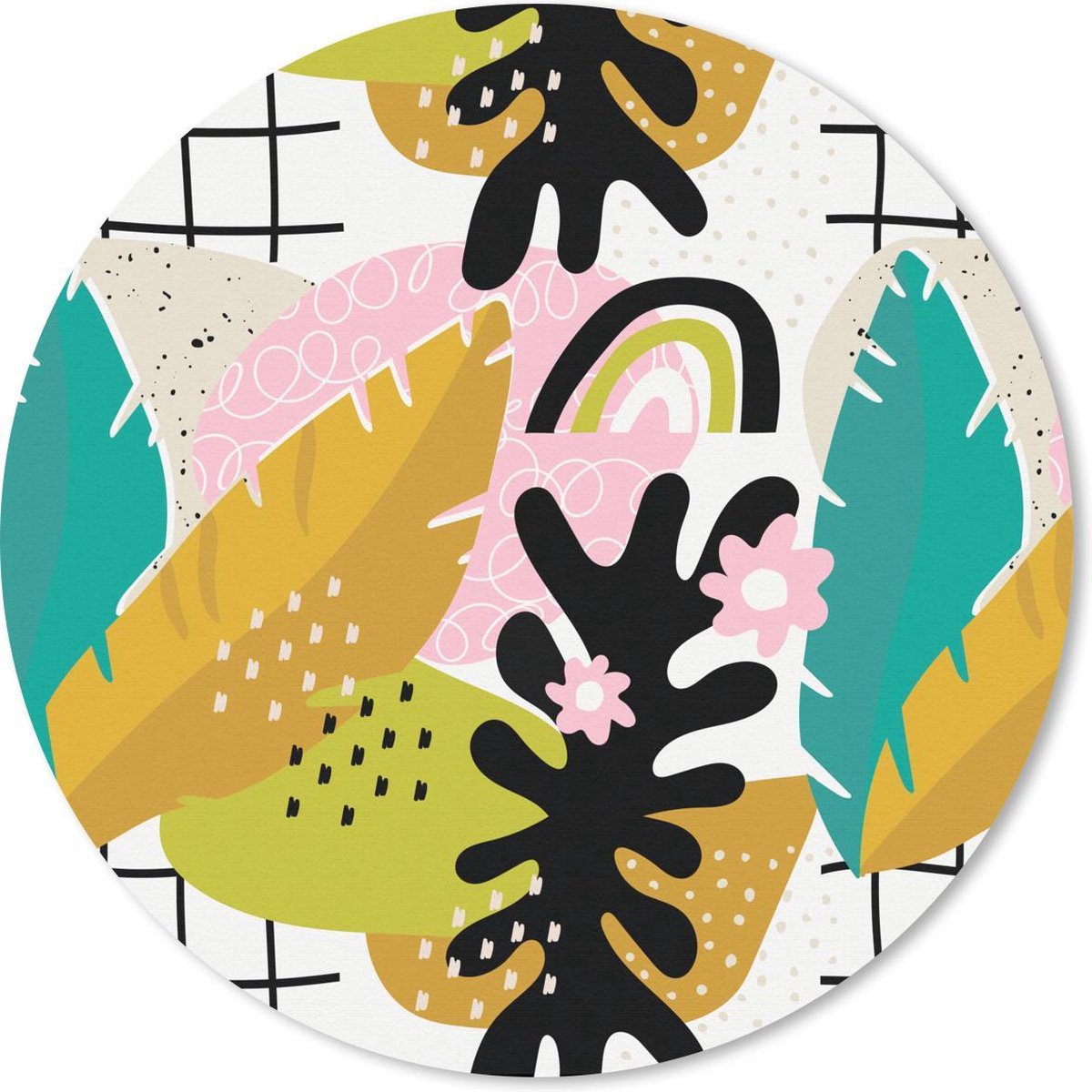 Muismat rond 20x20 cm - Mousepad Blad - Jungle - Patronen - Ronde muismatten