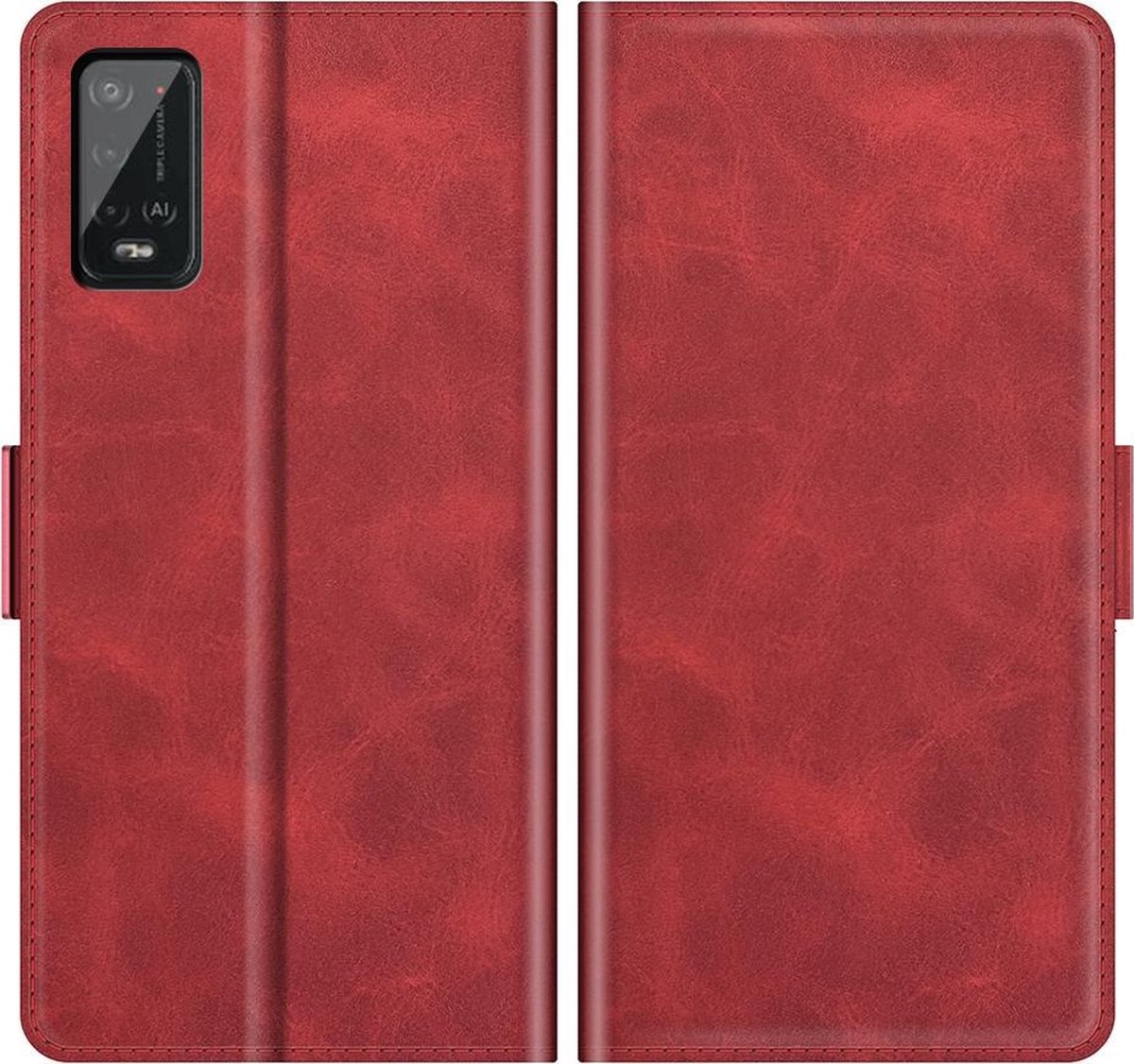 Mobigear Telefoonhoesje geschikt voor Wiko Power U20 Hoesje | Mobigear Slim Magnet Bookcase Portemonnee | Pasjeshouder voor 3 Pasjes | Telefoonhoesje voor Pinpas / OV Kaart / Rijbewijs - Rood