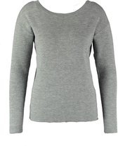 Morgan grijs geribte trui mooie achterzijde - valt kleiner - Maat S