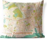 Coussin de jardin - Plan de la ville - Vlaardingen - Vintage - 40x40 cm - Résistant aux intempéries