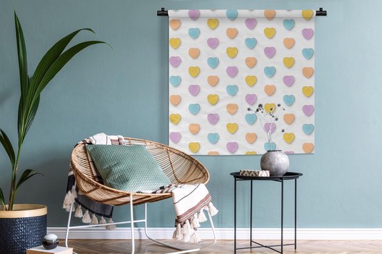 Tapisserie - Tapisserie - Pastel - Motif - Coeur - 90x90 cm - Tapisserie