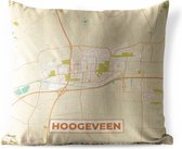 Coussin d'extérieur Résistant aux intempéries - Carte - Hoogeveen - Vintage - 50x50 cm