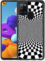 Smartphone Hoesje Geschikt voor Samsung Galaxy A21s Bumper Hoesje met Zwarte rand Illusie