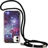 Casetastic Apple iPhone 11 Hoesje met koord - Lanyard Case - Nebula Galaxy Print