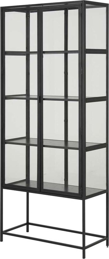 Lisomme Vic vitrinekast zwart - 77 x 186 cm