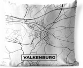 Sierkussen' extérieur - Carte - Valkenburg - Zwart - Wit - 60x60 cm - Résistant aux intempéries