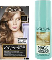 L'Oréal Preference Haarkleuring 07 Vienne - Midden Blond + Magic Retouch Uitgroeispray Middenblond 75 ml Pakket