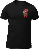 Money Bag - Teddy The Gangster - Heren T-Shirt - Getailleerd - Katoen - Ronde Hals
