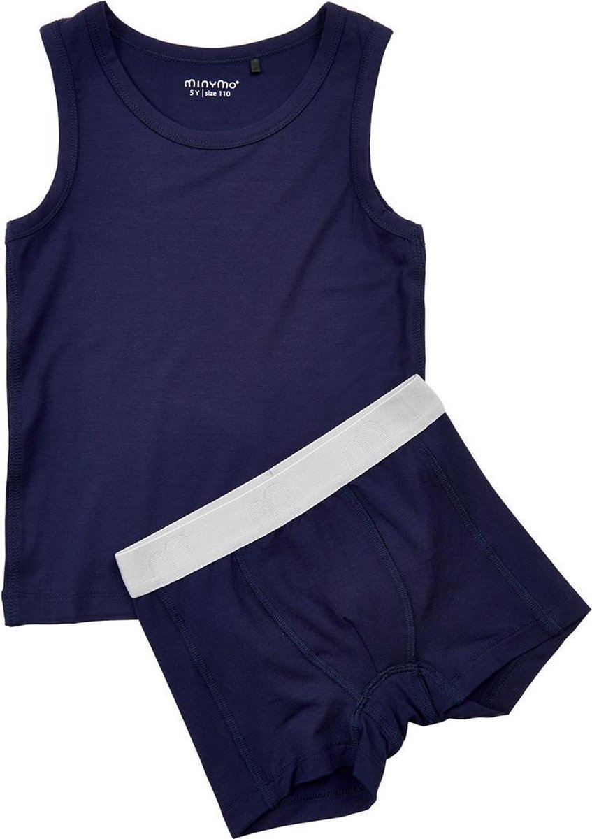 Minymo Ondergoedset Jongens Viscose Blauw 2-delig Maat 86