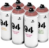 MTN 94 Oak Brown - bruine spuitverf - 6 stuks - 400ml lage druk en matte afwerking