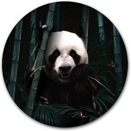 Wandcirkel Jungle Panda - WallCatcher | Aluminium 60 cm | Rond schilderij | Muurcirkel Jungle Reuzenpanda dibond