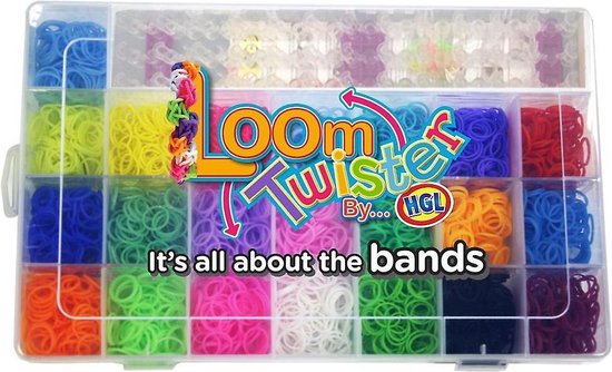 Loom Twister Loombox 2000 (normale bands) + 500 ( geur bands) Loombandjes  Multicolor | bol.com