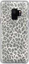 Samsung Galaxy S9 Telefoonhoesje - Transparant Siliconenhoesje - Flexibel - Met Dierenprint - Luipaard Patroon - Wit