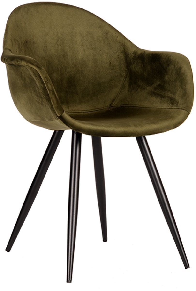 LABEL51 Eetkamerstoel Forli - Army green - Fluweel Groen