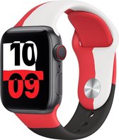 Sport bandje Black Unity - rood wit - Geschikt voor Apple Watch
