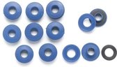 Perel Ogen voor dekzeil, 2-delig, klikt in elkaar, blauw, PVC, 10 stuks