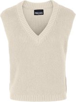 Pieces Trui Pccarole V-neck Knit Vest Bc 17117319 Birch Dames Maat - M