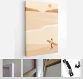 Abstract coloful landscape poster collection. Set of contemporary art beach print templates. Nature backgrounds for your social media - Modern Art Canvas - Vertical - 1912889200 -