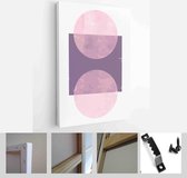 A trendy set of Abstract Pink Hand Painted Illustrations for Wall Decoration, Social Media Banner, Brochure Cover Design or Postcard Background - Modern Art Canvas - Vertical - 191