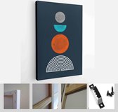 A trendy set of Abstract Black Hand Painted Illustrations for Postcard, Social Media Banner, Brochure Cover Design or Wall Decoration Background - Modern Art Canvas - Vertical - 19