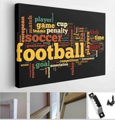 Itsallcanvas - Schilderij - Football Concept In Word Tag Cloud On Background Art Horizontal Horizontal - Multicolor - 40 X 50 Cm