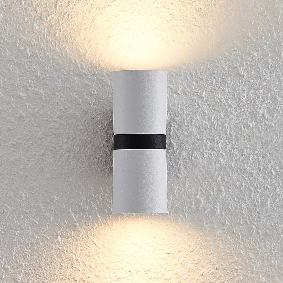 Arcchio - wandlamp - 2 lichts - aluminium - H: 13.8 cm - GU10 - zwart, wit