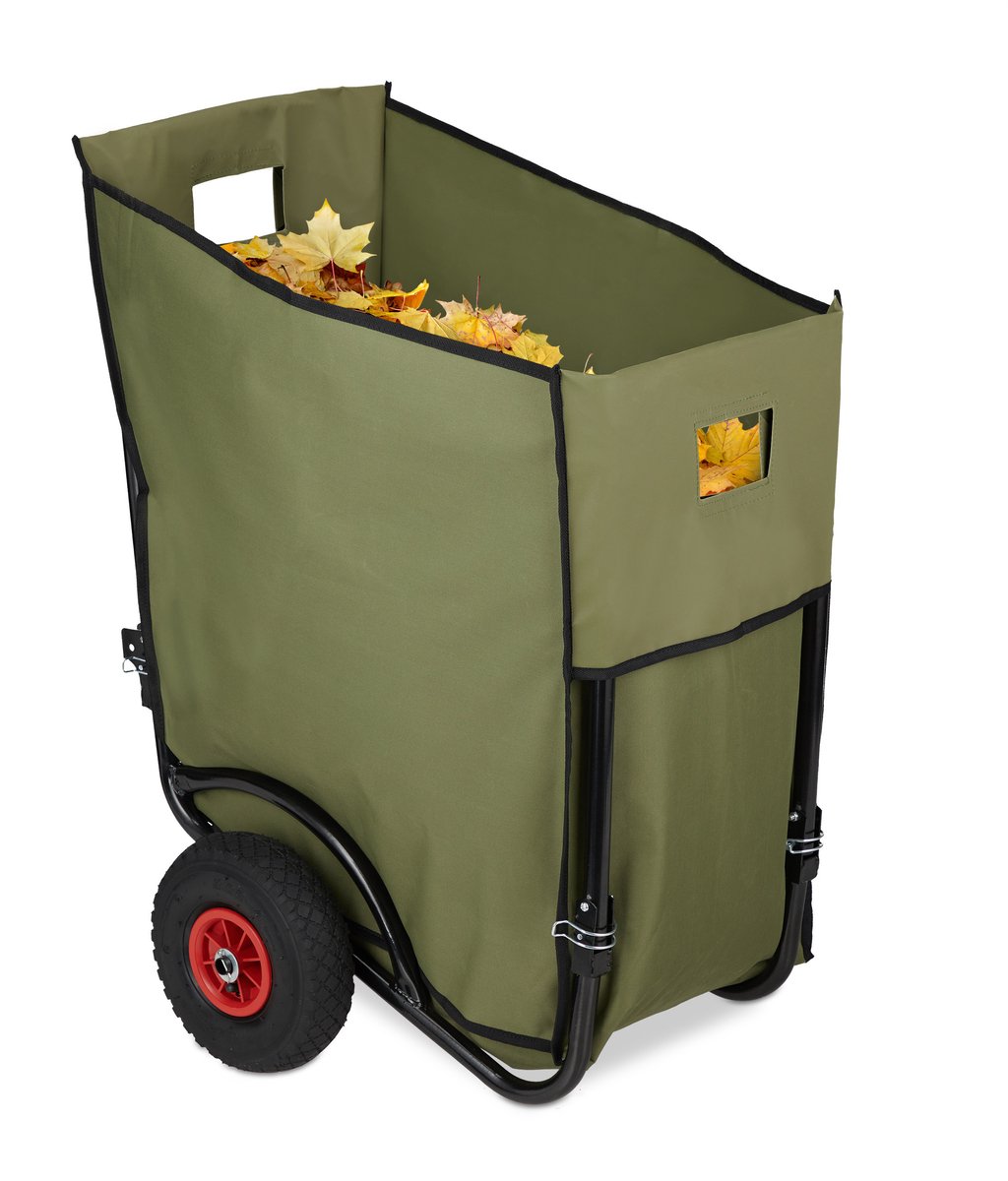 Bol.com tuinkar - 2 luchtbanden - opvouwbaar - met tuinafvalzak - 160 liter aanbieding