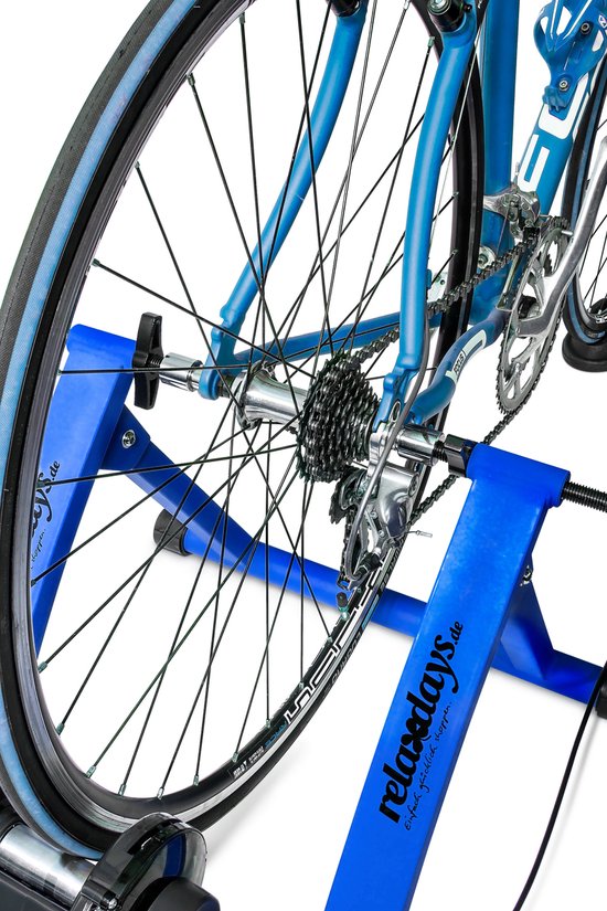 hometrainer fiets - 6 versnellingen - voor 26-28 inch - max. 120 kg - blauw — afbeelding 3
