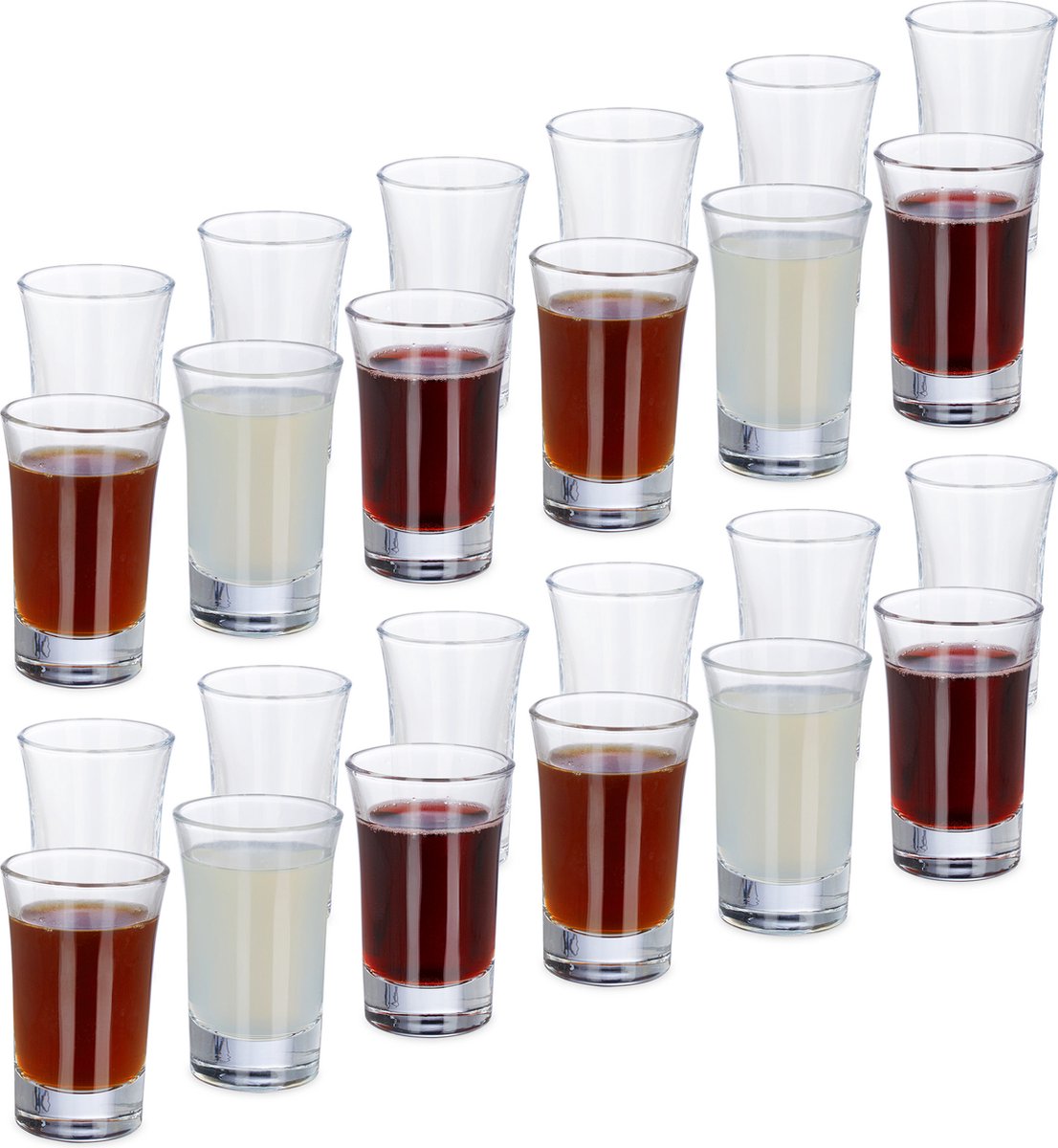 24x shotglazen - borrelglaasjes - 4 cl - glas - likeur - feest - set