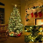 Kerstlampjes - 20 meter - 200 led - Warm wit - 8 lichtfuncties - Netstroom - Kerstverlichting - Kerstboom - Voor binnen of buiten