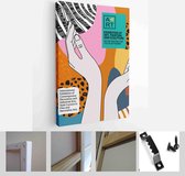 Abstract art posters for an art exhibition: music, literature or painting. Vector illustrations of shapes, portraits of people, hands, spots and textures for backgrounds - Modern Art Canvas -