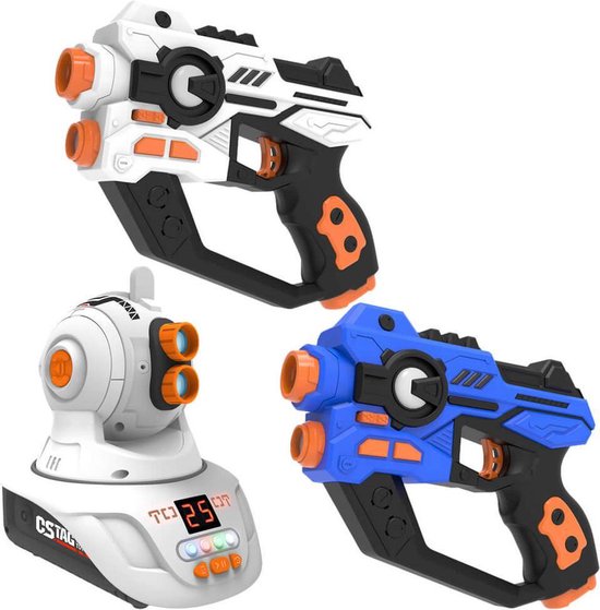 Set de laser tag KidsFun - 2 pistolets laser Space + 1 projecteur - Fun pour  2 joueurs... | bol.com