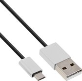 InLine USB Micro B naar USB-A kabel - USB2.0 - tot 3A / zwart - 1 meter