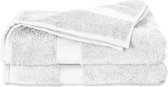 Twentse Damast Luxe Katoenen Badstof Handdoeken - Douchelaken - 2 stuks - 70x140 cm - Wit