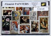Vlaamse schilders – Luxe postzegel pakket (A6 formaat) : collectie van 50 verschillende postzegels van Vlaamse schilders – kan als ansichtkaart in een A6 envelop - authentiek cadea