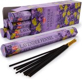 150 Sticks Wierook Set, Lavendel Wierook Sticks 25 stok x 6 Pack, 150