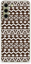 Leuk TPU Backcase Geschikt voor Samsung Galaxy S21FE Telefoon Hoesje Aztec Brown