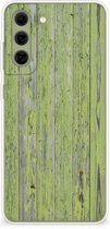 Cover Case Geschikt voor Samsung Galaxy S21FE Smartphone hoesje Green Wood