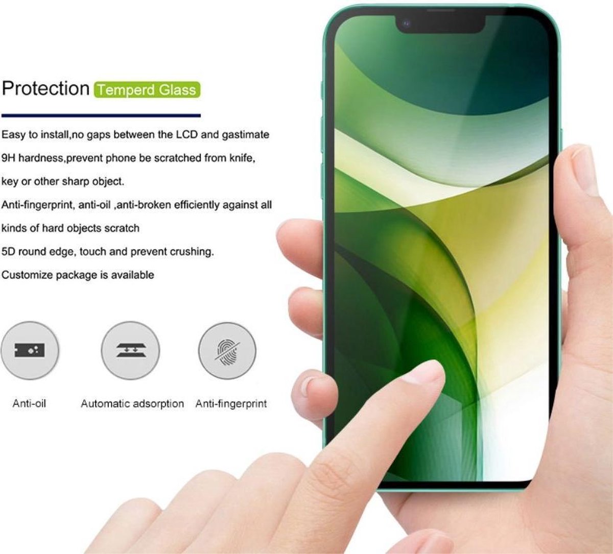 Screen Protector 9H Tempered Glass Geschikt voor Apple iPhone 13 / 13 Pro