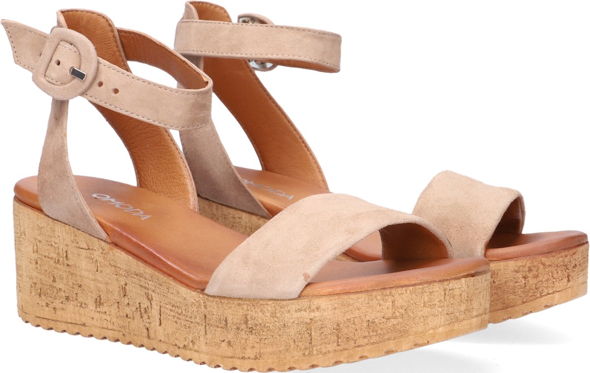 Omoda 722023 Sandalen - Met Sleehak - Dames - Beige - Maat 38 | bol.com