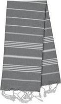 Kleine Hamamdoek Leyla Dark Grey - 100x50cm - dunne katoenen handdoek - sneldrogende saunahanddoek (niet geschikt als lendendoek)