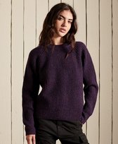 Superdry Dames Trui Geribde tweed trui met ronde hals