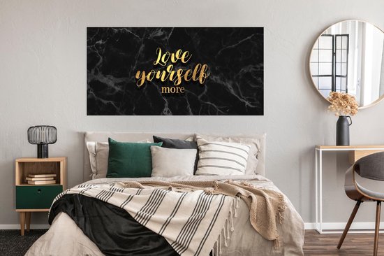 Poster Quotes - Love - Goud - Marmer - 160x80 cm - PosterMonkey