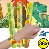 Decopatent® Uitdeelcadeaus 36 STUKS Dinosaurus Klaparmbandjes - Traktatie Uitdeelcadeautjes voor kinderen - Speelgoed Traktaties