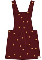 Smitten Organic All Over Print Dungree Skirt in Maroon banner kleur