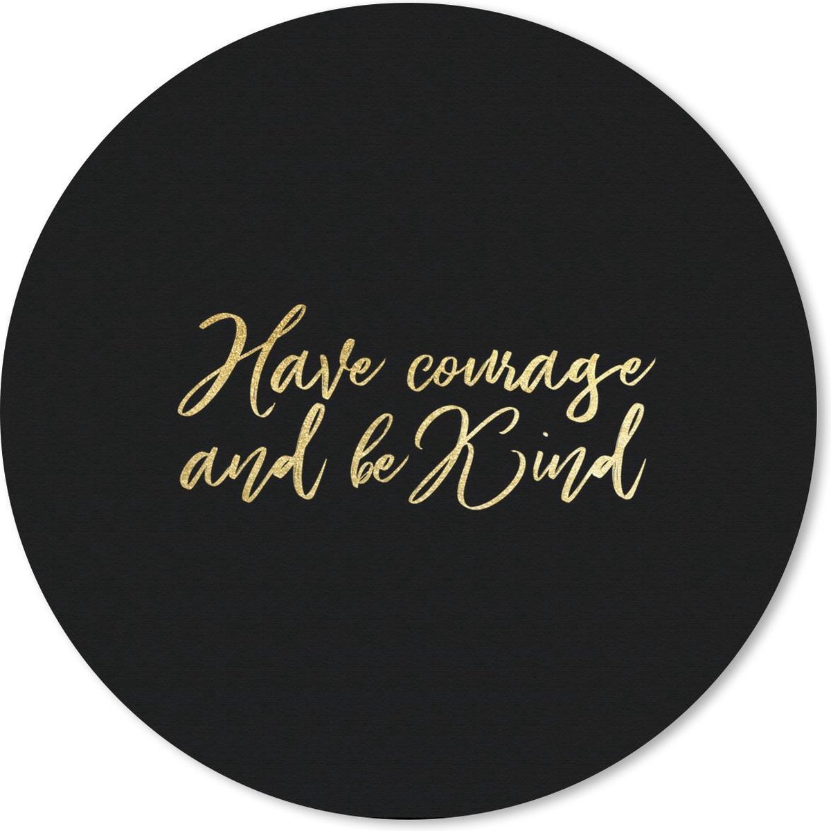 Muismat rond 20x20 cm - Mousepad Quotes - Zefvertrouwen - Goud - Zwart - Ronde muismatten
