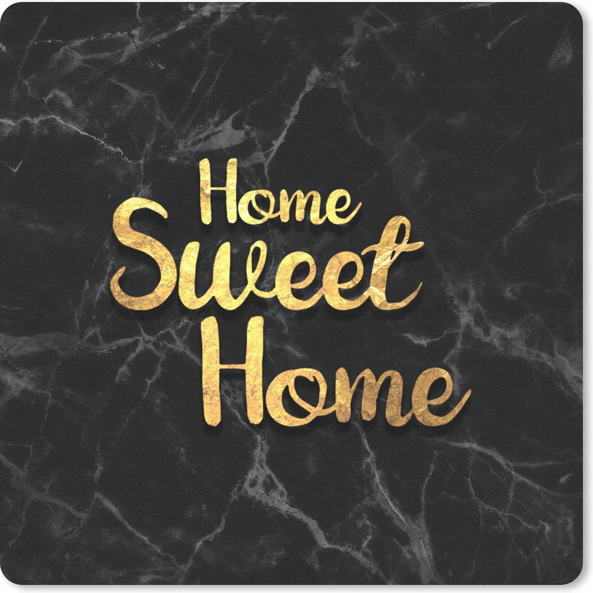 Muismat 30x30 cm - Mousepad Quotes - Home - Goud - Marmer print - Muismatten