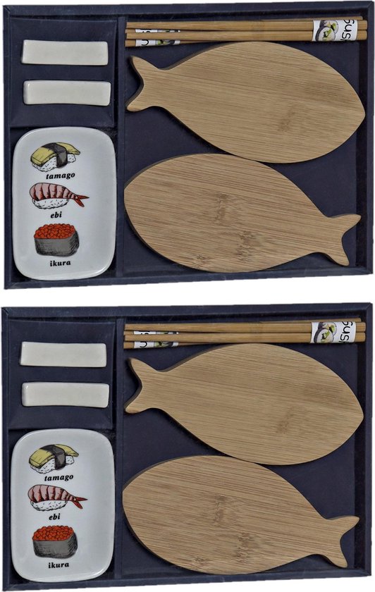 Porseleinen sushi servies/serveerset voor 4 personen 9delig Sushi