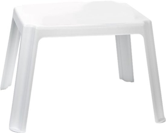 Kunststof kindertafel wit 55 x 66 x 43 cm - Kindertafel buiten -  Bijzettafel | bol.com