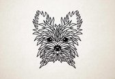 Line Art - Hond - Yorkshire Terrier - L - 96x82cm - Zwart - geometrische wanddecoratie